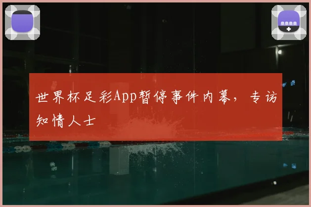 世界杯足彩App暂停事件内幕,专访知情人士